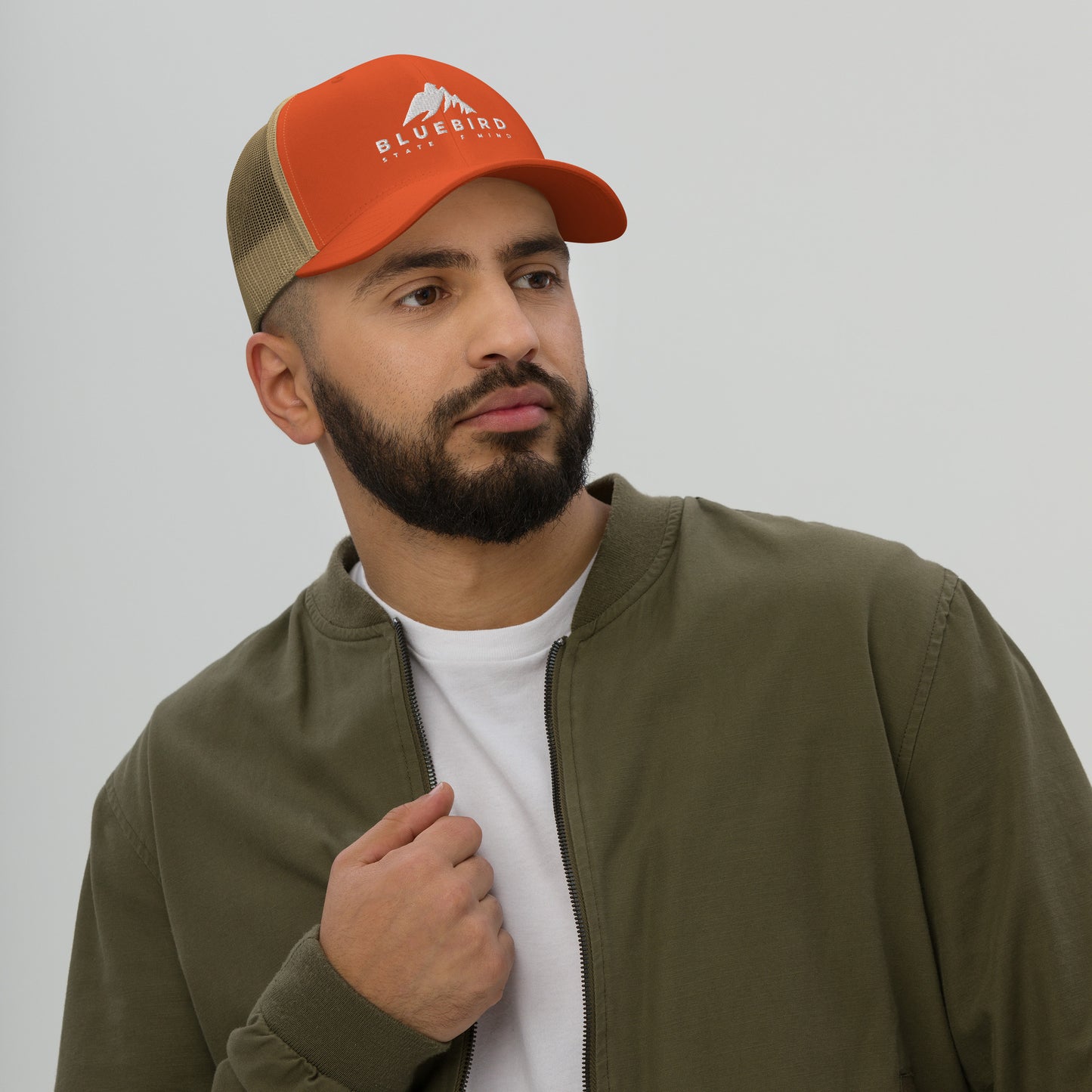 Classic Trucker Cap - Orange/Khaki